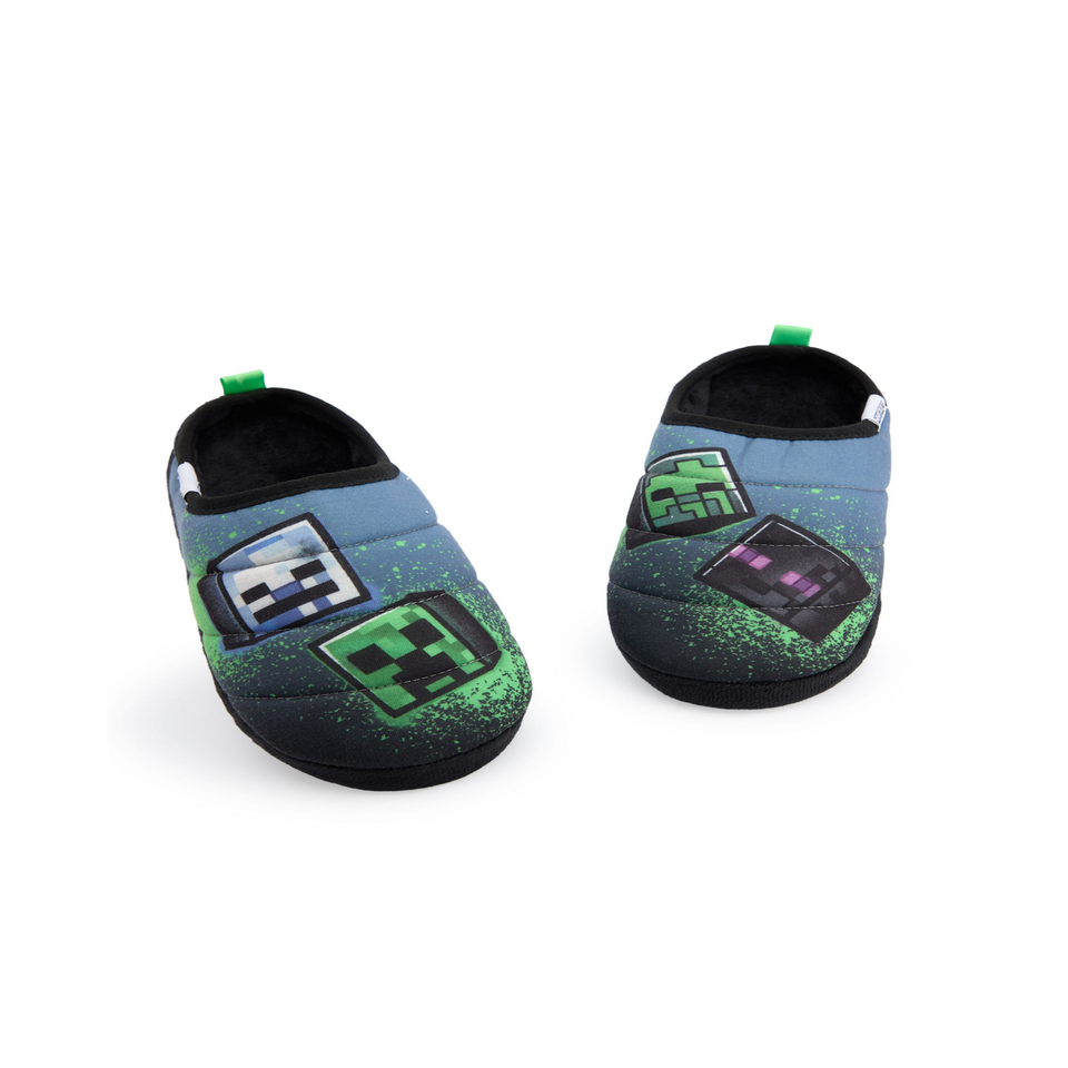 Minecraft Kids Multicoloured Grafitti Slip On Loafer Slippers (11 Younger - 5 Older)