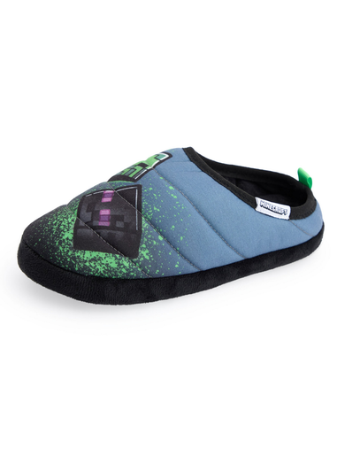 Minecraft Kids Multicoloured Grafitti Slip On Loafer Slippers (11 Younger - 5 Older)