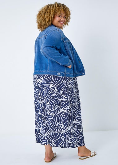 Roman Denim Curve Cotton Denim Jacket