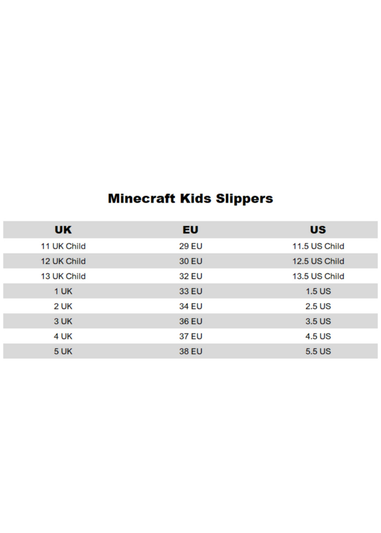 Minecraft Kids Grey Character AOP Slip On Loafer Slippers (11 Younger - 5 Older)