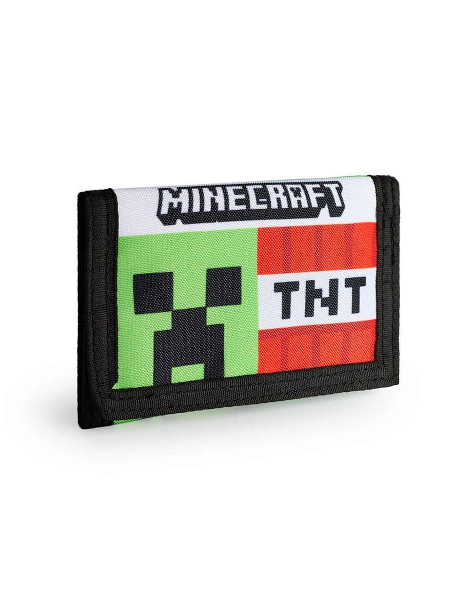 Minecraft Kids Green Creeper & TNT Strap Wallet
