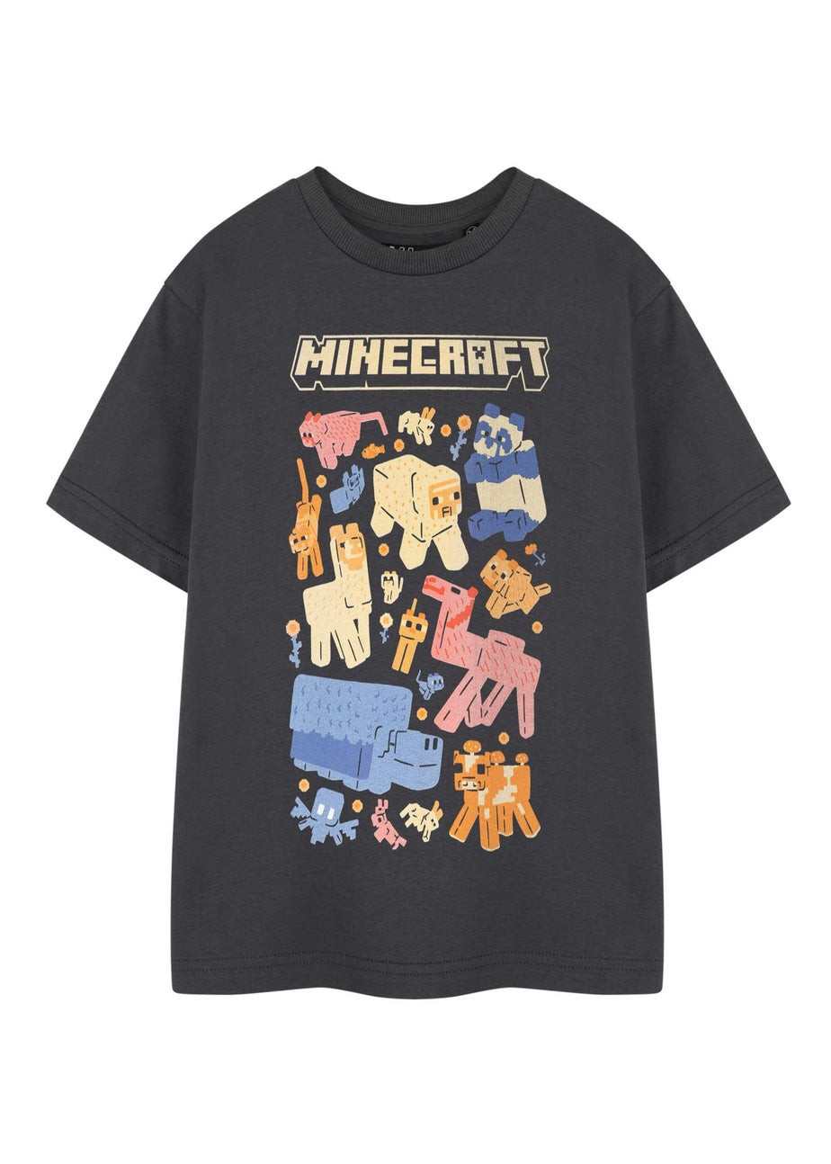 Minecraft Kids Grey Animals T-Shirt (3-14 Years)