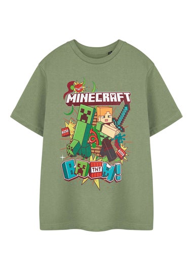 Minecraft Kids Green Boom Creeper T-Shirt (3-14 Years)