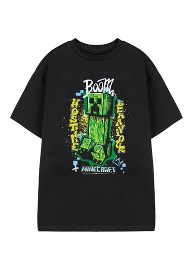 Minecraft Hostile Behaviour Kids Black T-Shirt (3-14 Years)