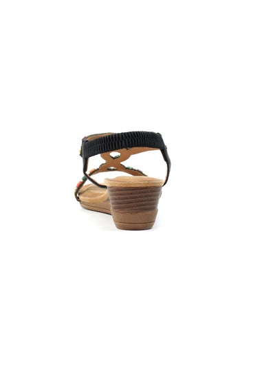 Lunar Black Epsom Sandal
