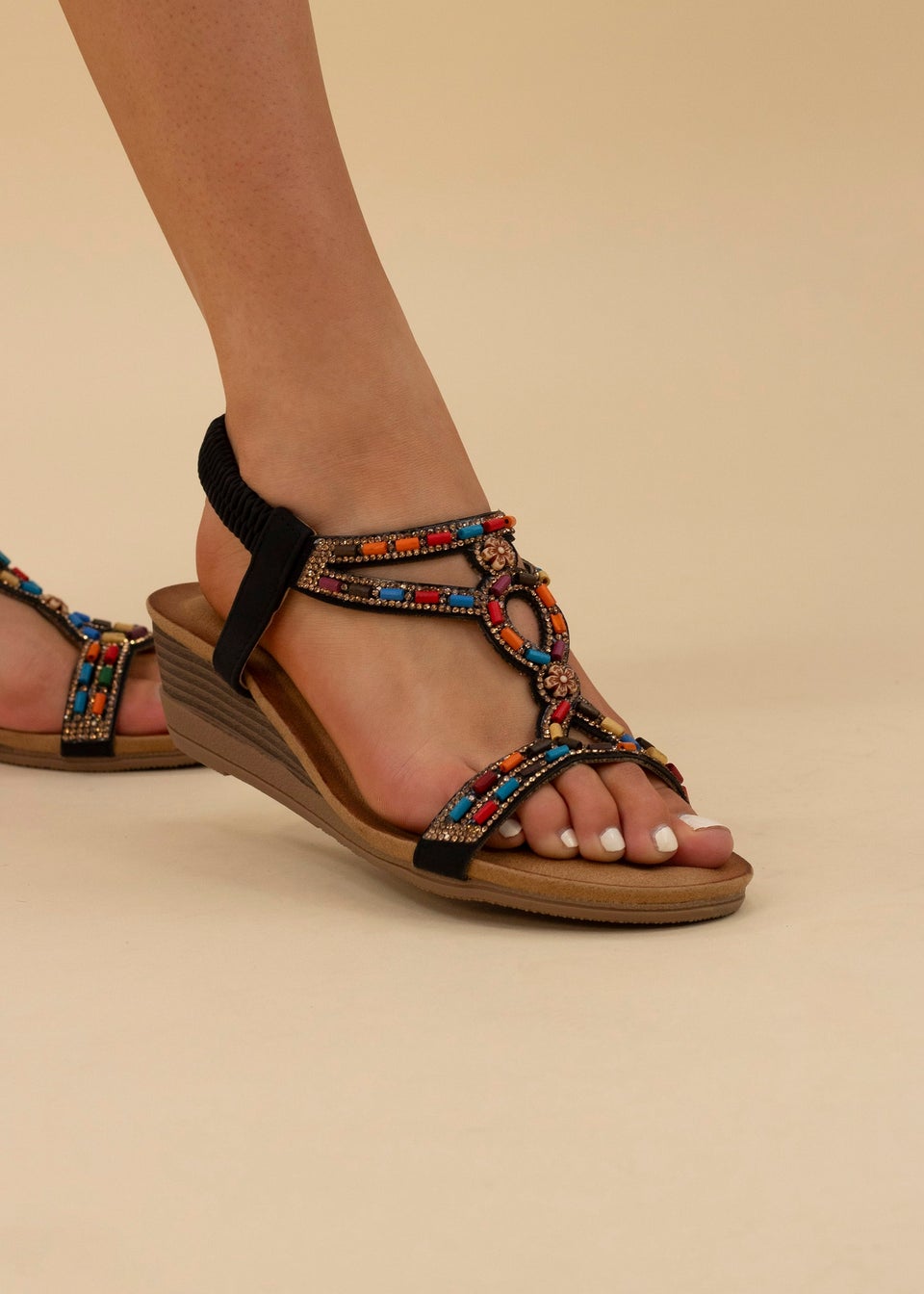 Lunar Black Epsom Sandal