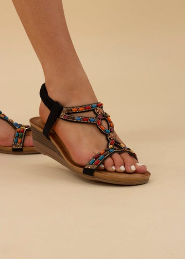 Lunar Black Epsom Sandal