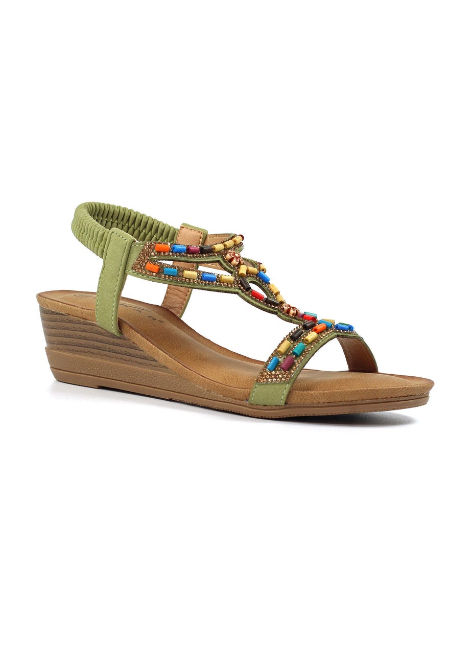 Lunar Khaki Epsom Sandal