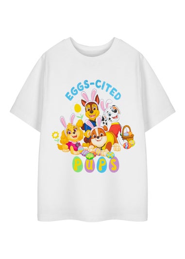 Paw Patrol Eggs-cited Pups Kids White T-Shirt (3-8 Years)