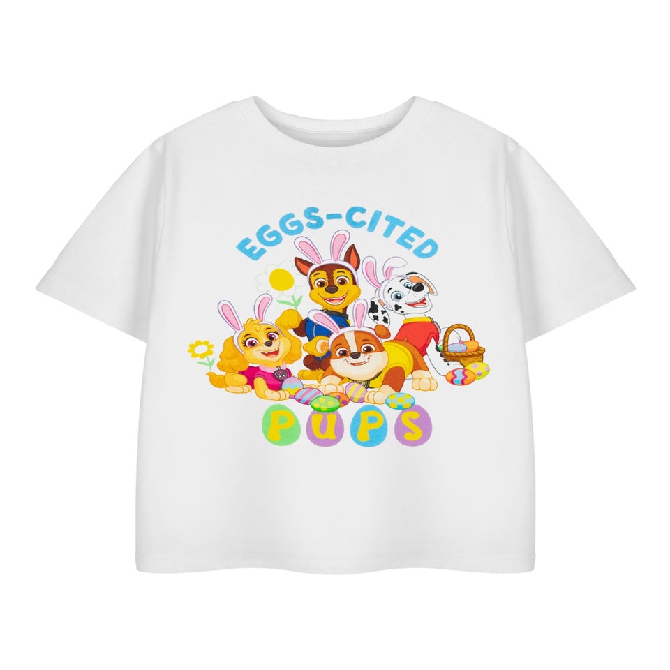 Paw Patrol Eggs-cited Pups Kids White T-Shirt (3-8 Years)