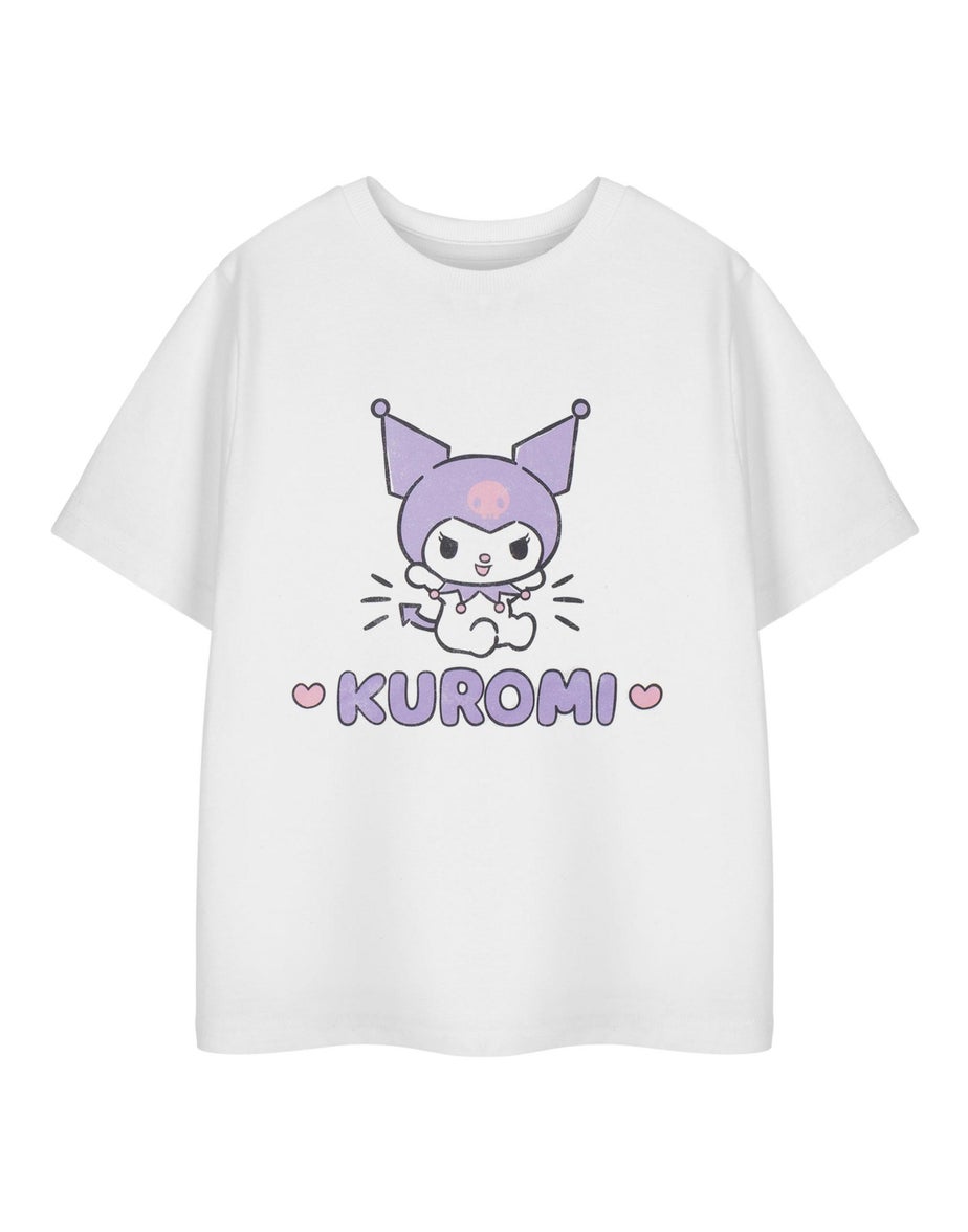 Hello Kitty Kuromi Heart Kids White T-Shirt (3-14 Years)