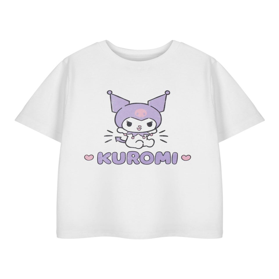 Hello Kitty Kuromi Heart Kids White T-Shirt (3-14 Years)