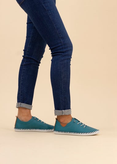 Lunar Teal St Ives Plimsoll