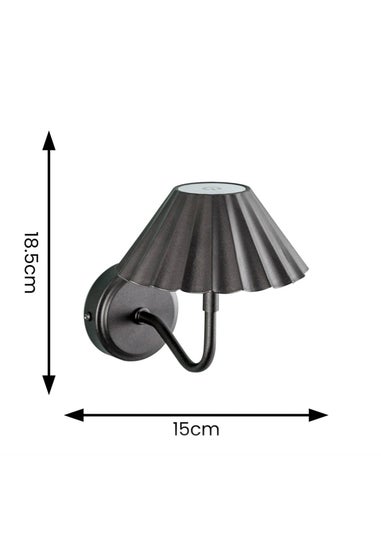 ValueLights Pair of Avery Dimmable Rechargeable Black Wall Lights