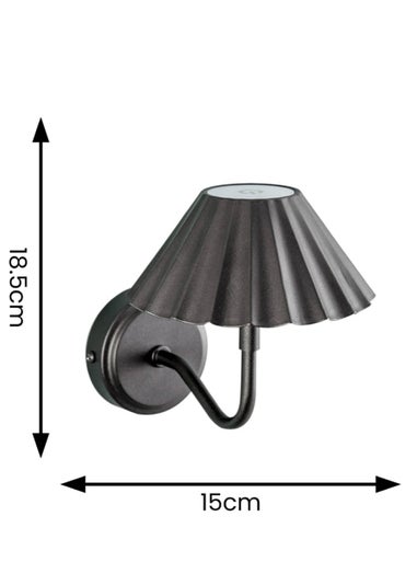 ValueLights Pair of Avery Dimmable Rechargeable Black Wall Lights