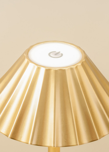 ValueLights Pair of Avery Dimmable Rechargeable Gold Wall Lights