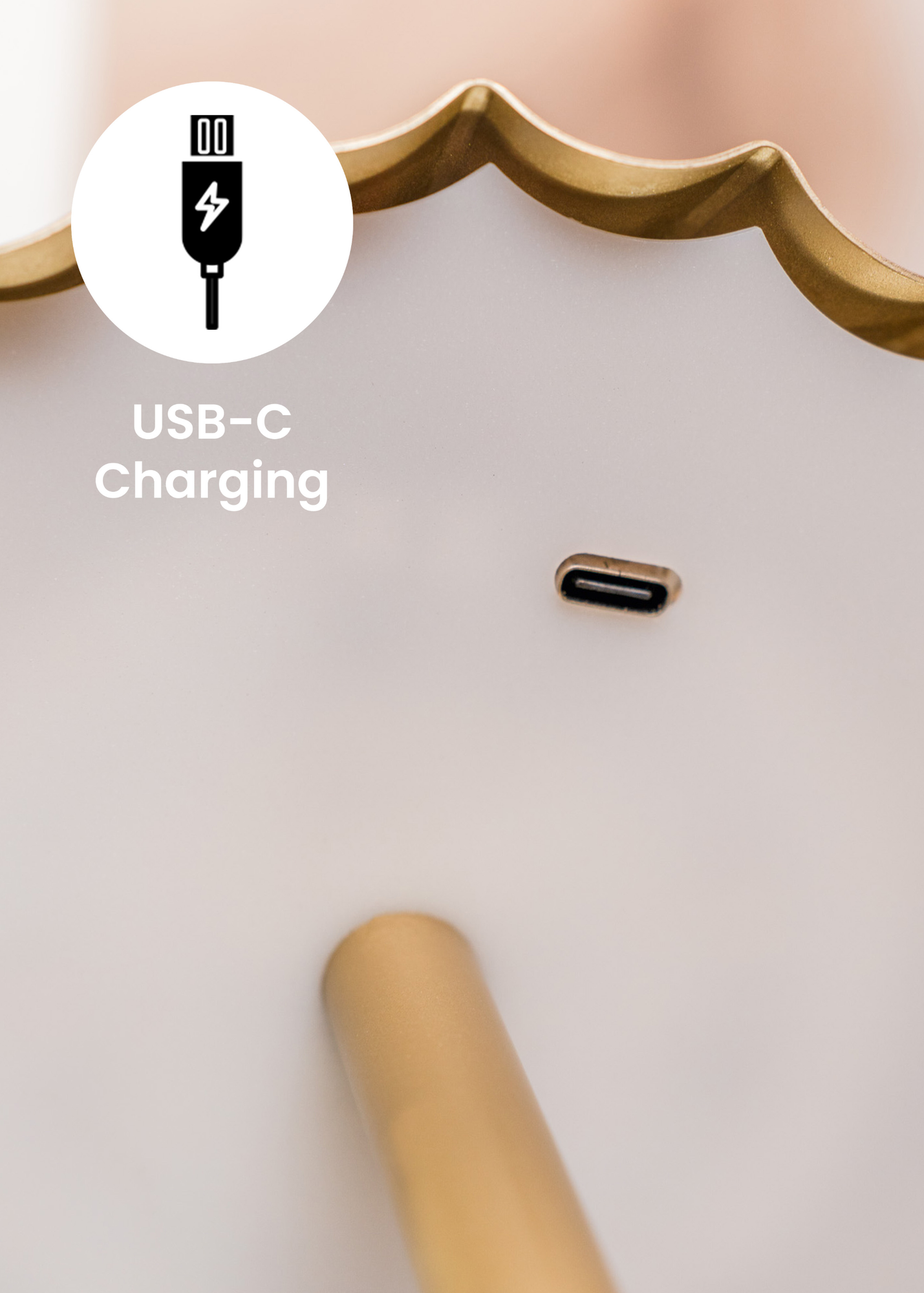 ValueLights Pair of Avery Dimmable Rechargeable Gold Wall Lights