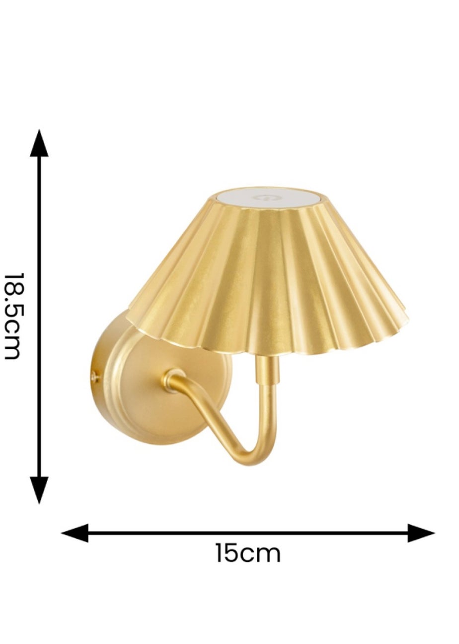 ValueLights Pair of Avery Dimmable Rechargeable Gold Wall Lights