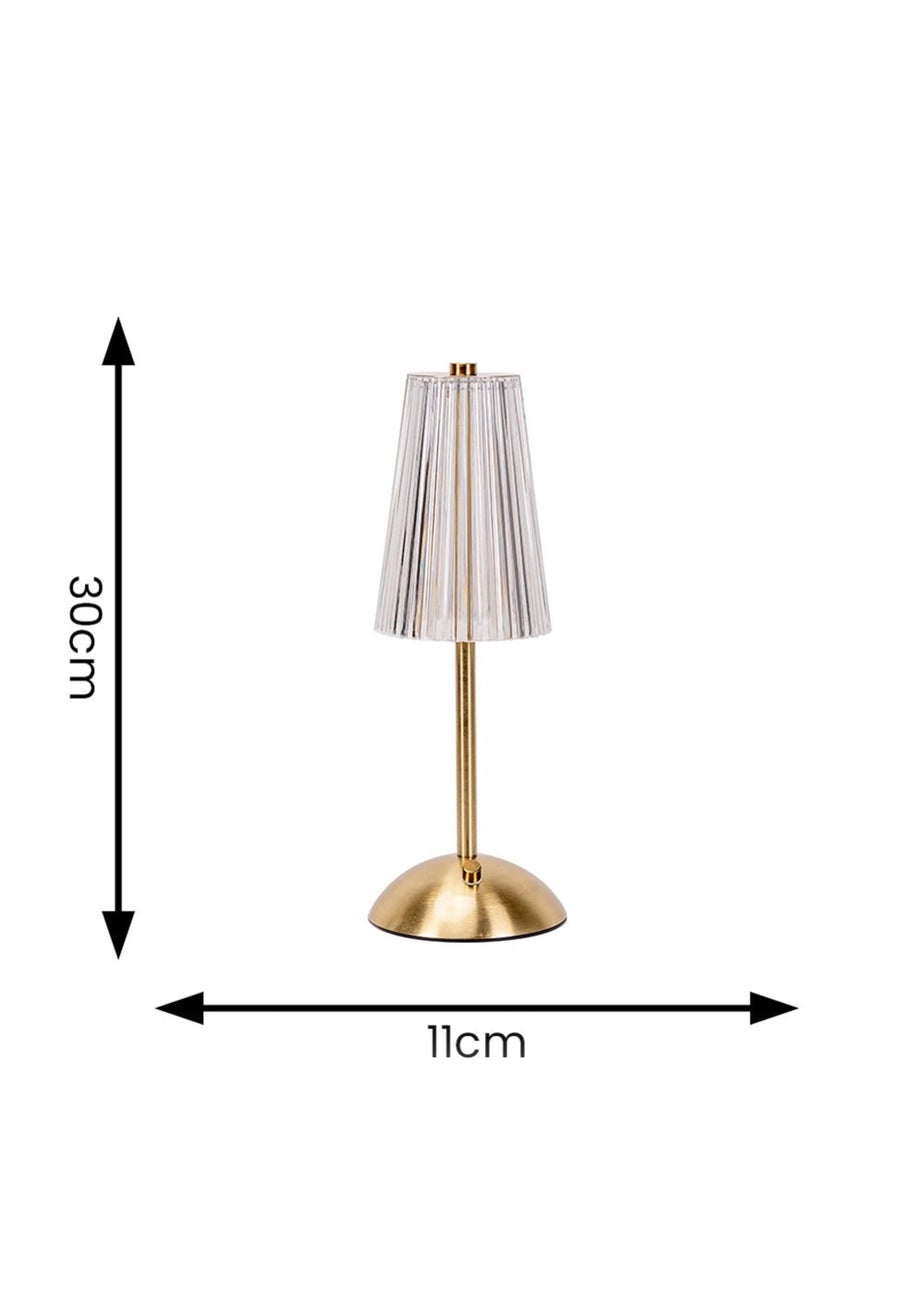 ValueLights Allie Gold LED Rechargeable Portable Wireless Table Lamp Light