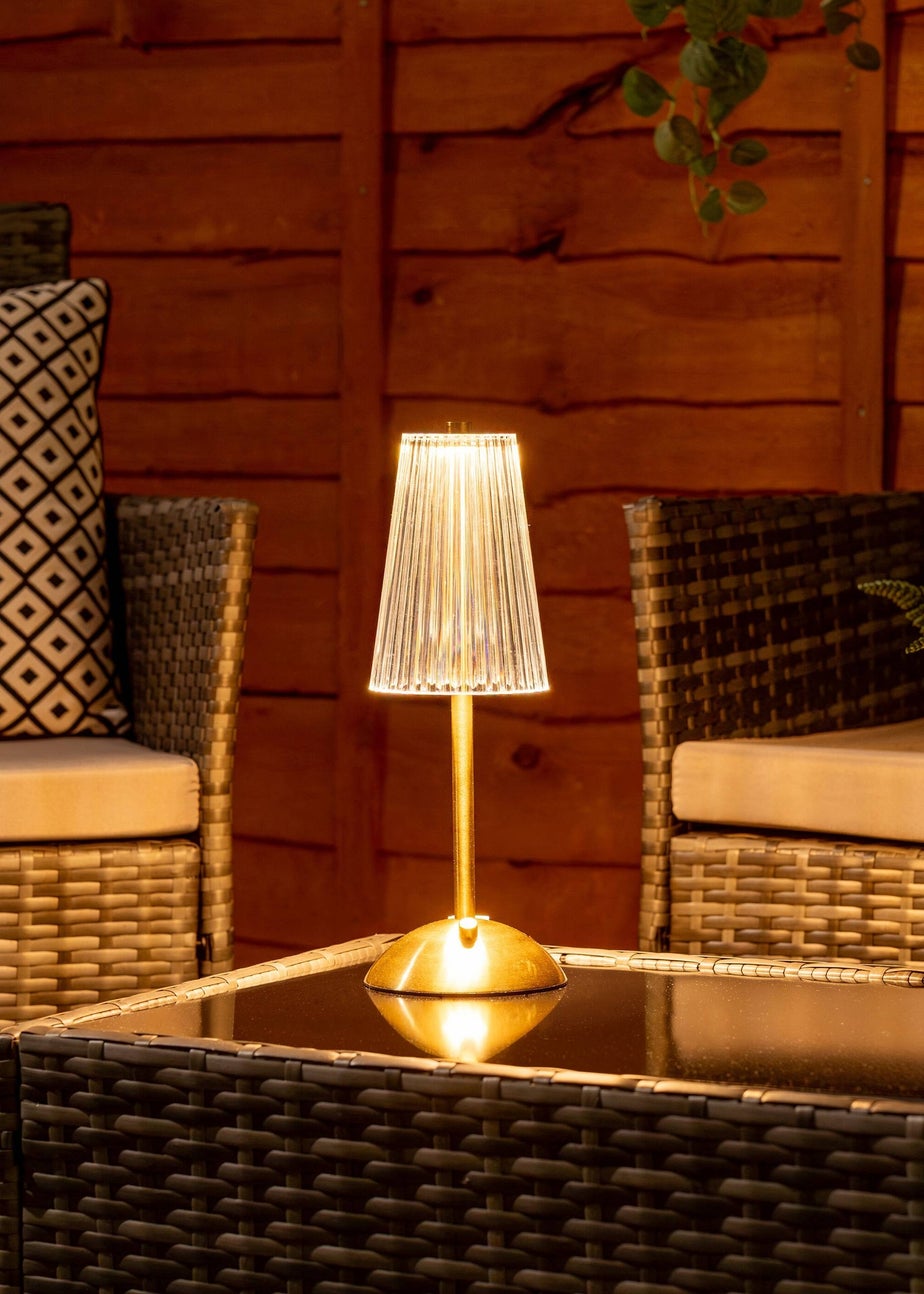 ValueLights Allie Gold LED Rechargeable Portable Wireless Table Lamp Light