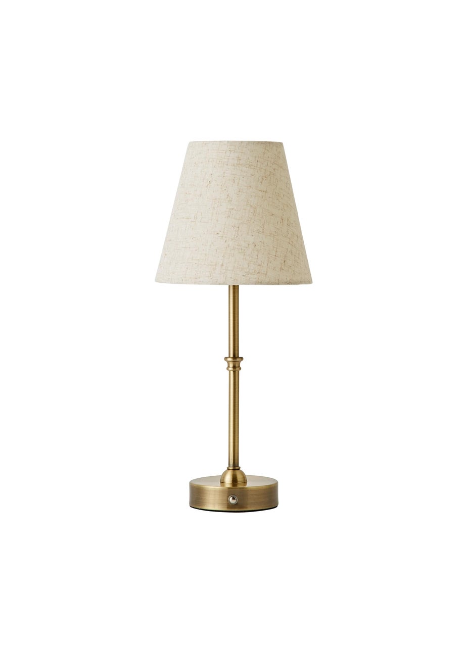 ValueLights Lowe Antique Brass LED Rechargeable Table Lamp Light