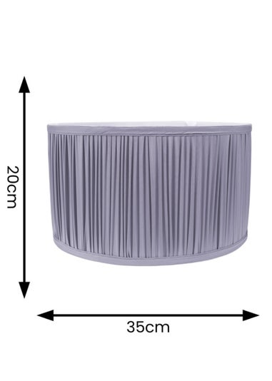 ValueLights Large Jess Fabric Faux Silk Blue Drum Ceiling Pendant Shade