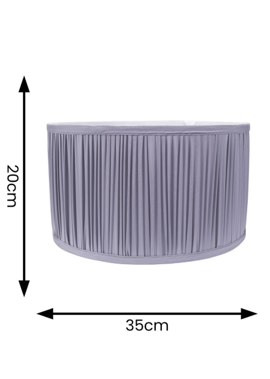 ValueLights Large Jess Fabric Faux Silk Blue Drum Ceiling Pendant Shade