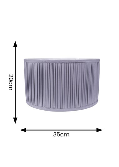 ValueLights Large Jess Fabric Faux Silk Blue Drum Ceiling Pendant Shade