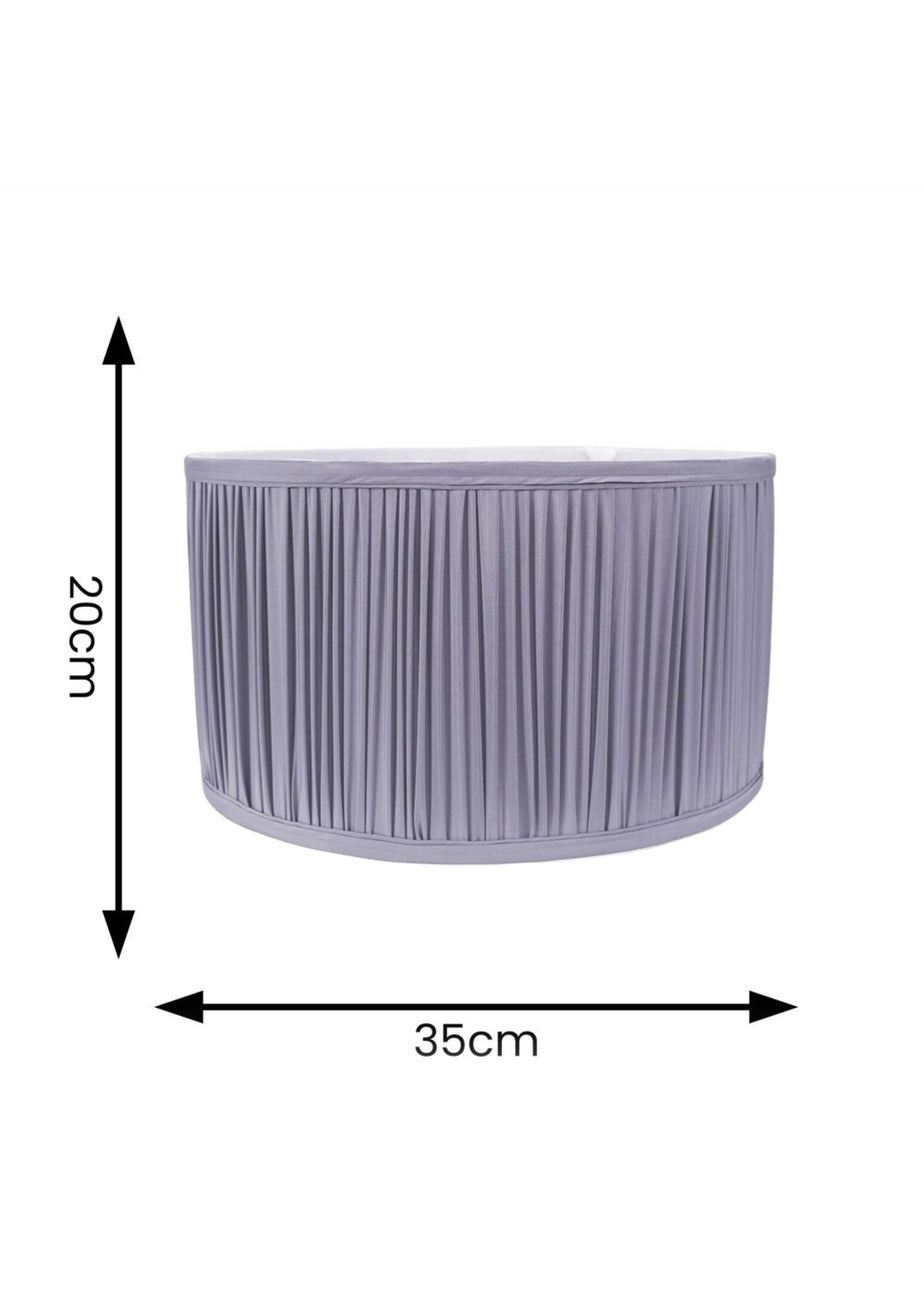 ValueLights Large Jess Fabric Faux Silk Blue Drum Ceiling Pendant Shade