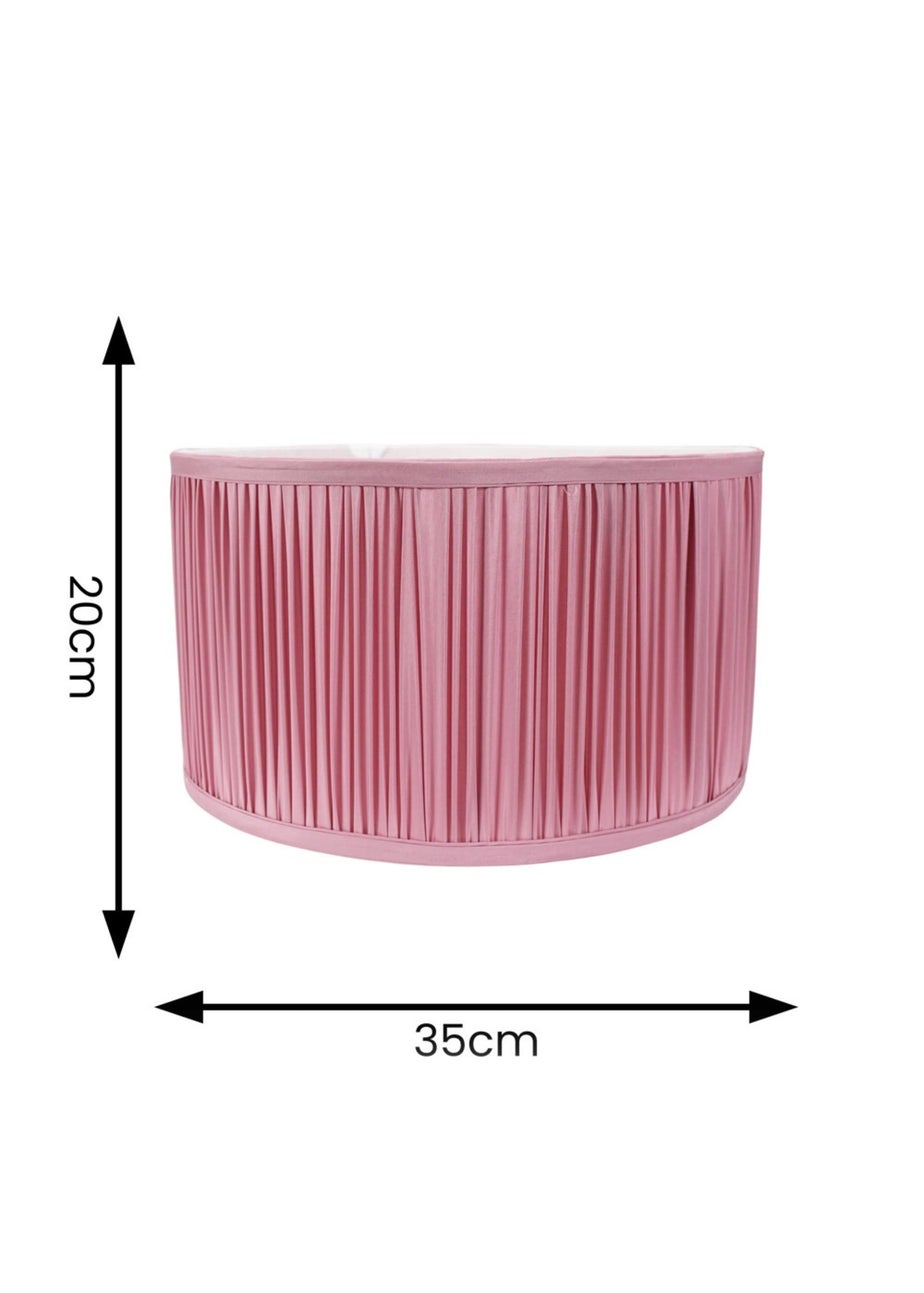 ValueLights Large Jess Fabric Faux Silk Pink Drum Ceiling Pendant Shade