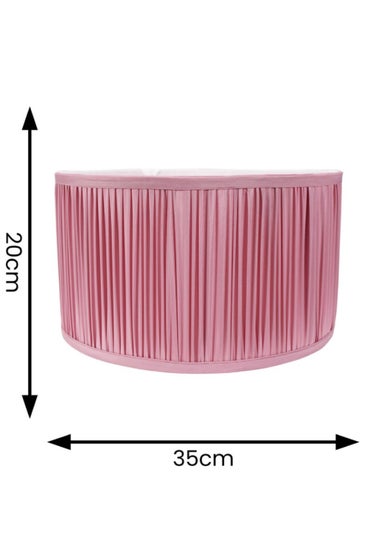 ValueLights Large Jess Fabric Faux Silk Pink Drum Ceiling Pendant Shade