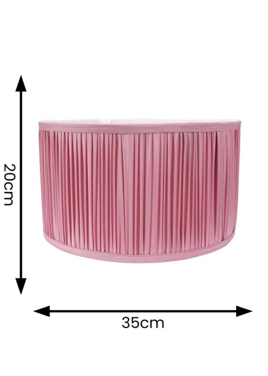 ValueLights Large Jess Fabric Faux Silk Pink Drum Ceiling Pendant Shade