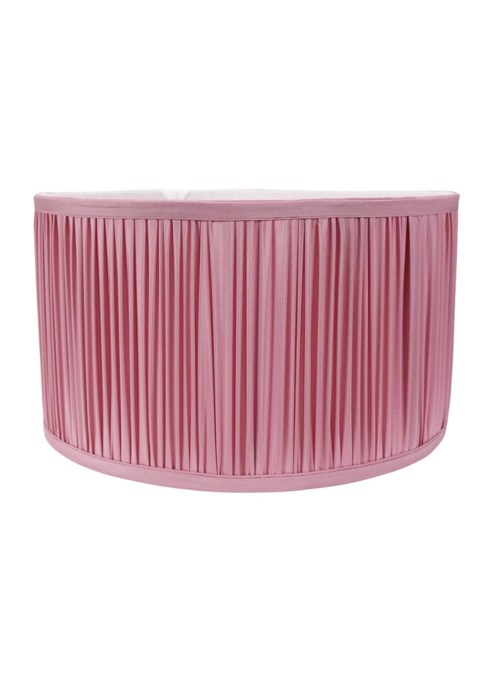 ValueLights Large Jess Fabric Faux Silk Pink Drum Ceiling Pendant Shade