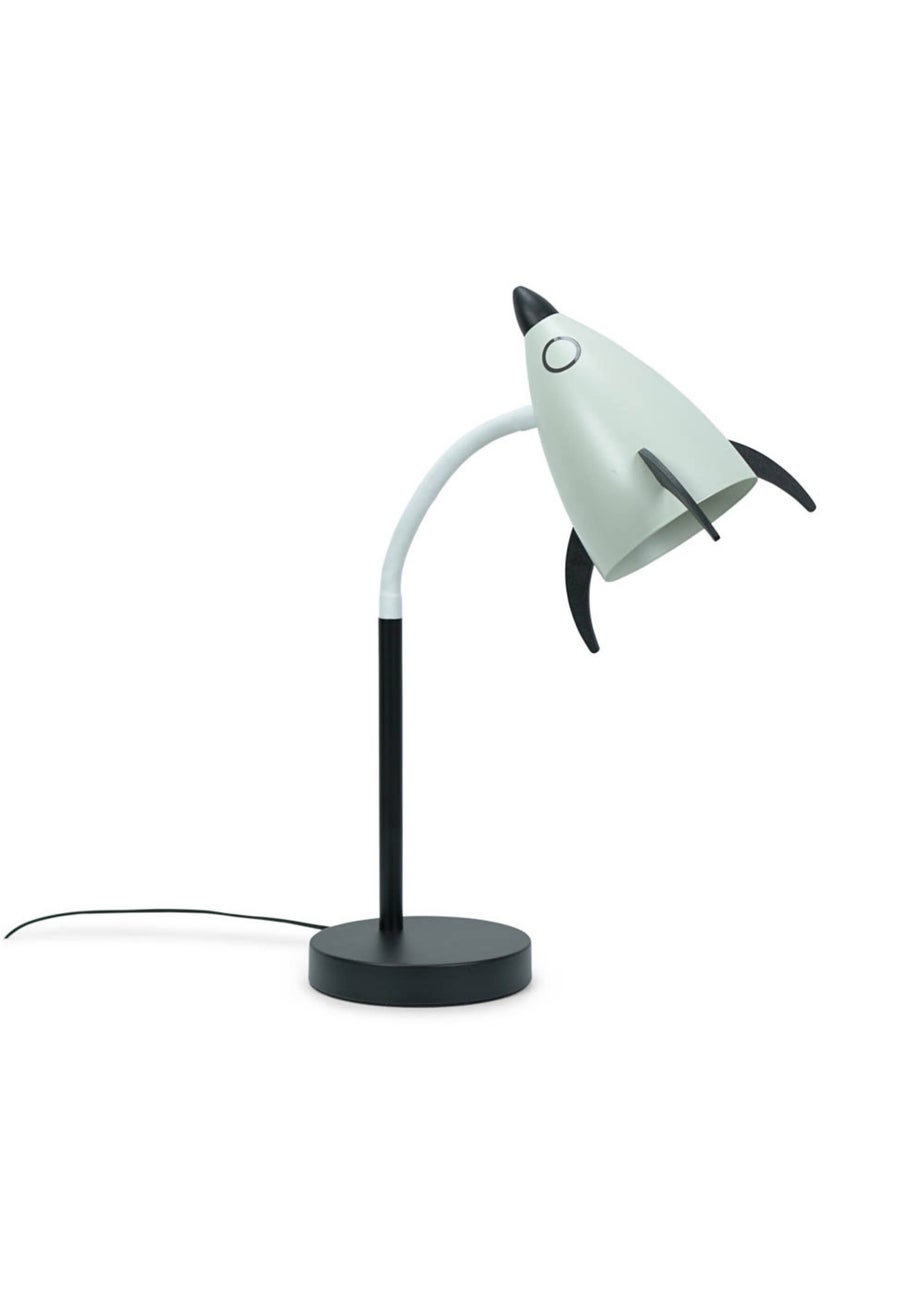 ValueLights Rocket Blue Table Lamp with Tapered Shade