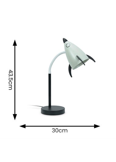 ValueLights Rocket Blue Table Lamp with Tapered Shade