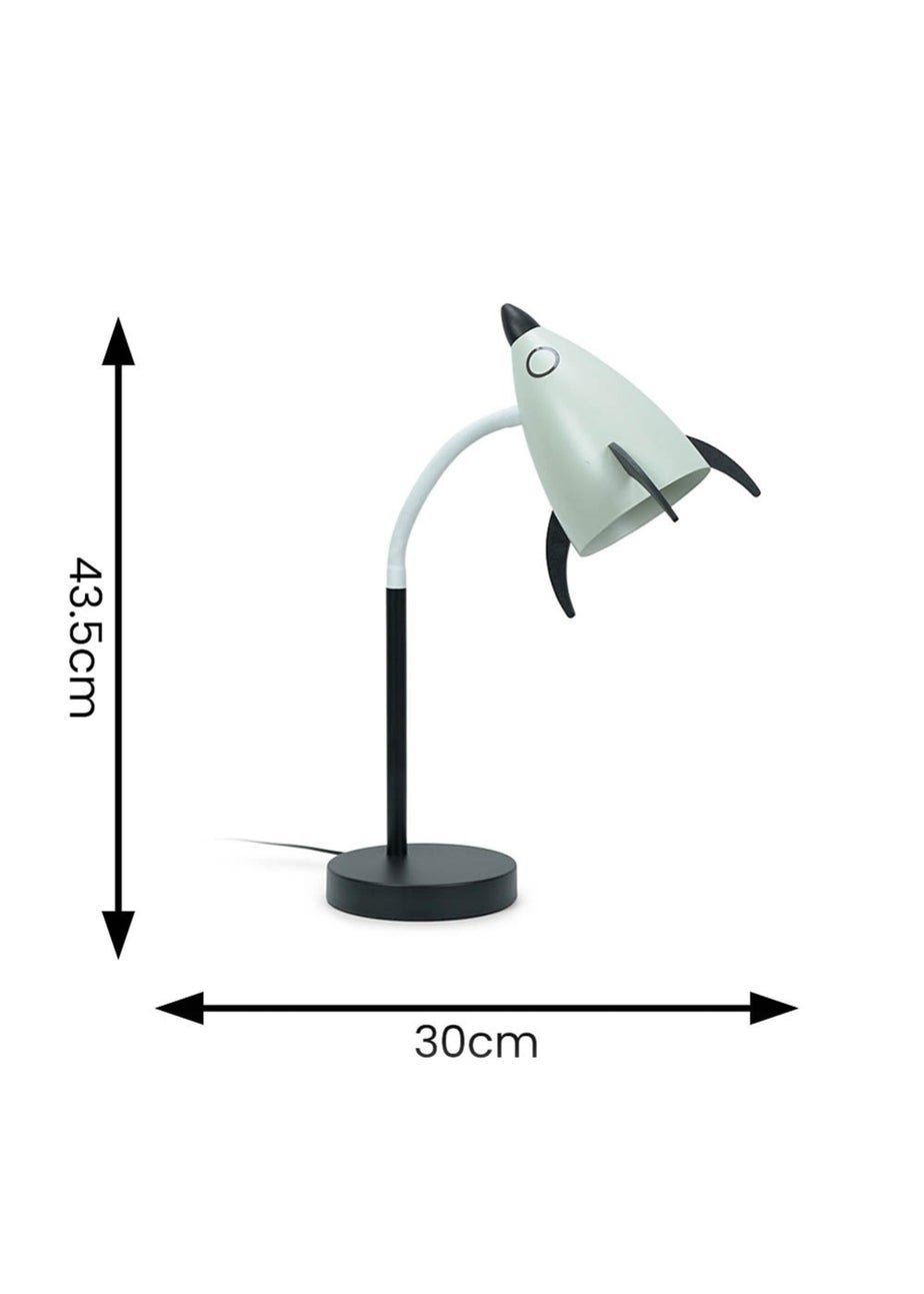 ValueLights Rocket Blue Table Lamp with Tapered Shade