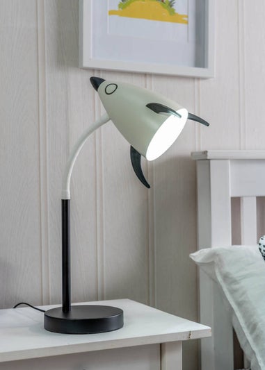 ValueLights Rocket Blue Table Lamp with Tapered Shade