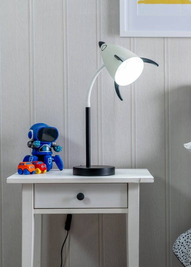 ValueLights Rocket Blue Table Lamp with Tapered Shade