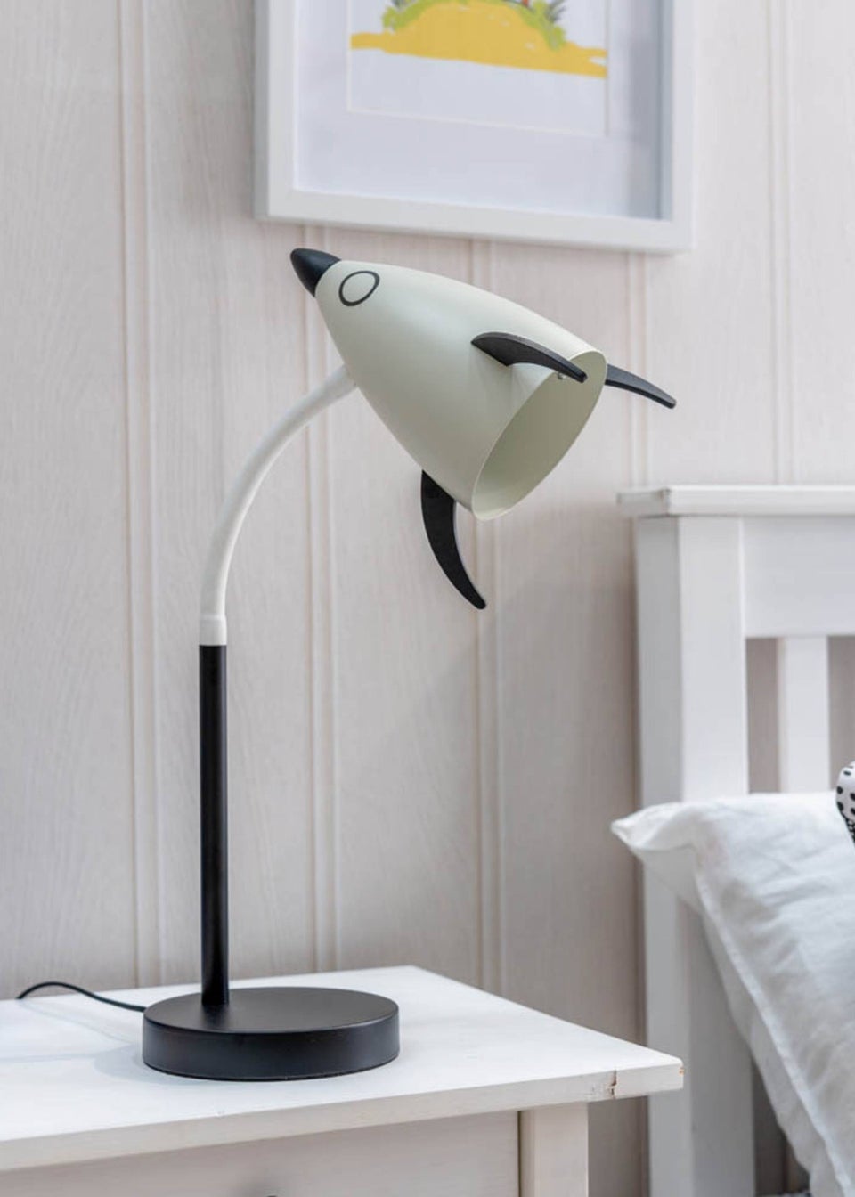 ValueLights Rocket Blue Table Lamp with Tapered Shade