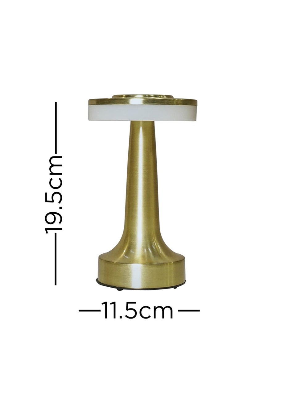 ValueLights Talance Antique Brass LED Rechargeable Dimmable Touch Table Lamp