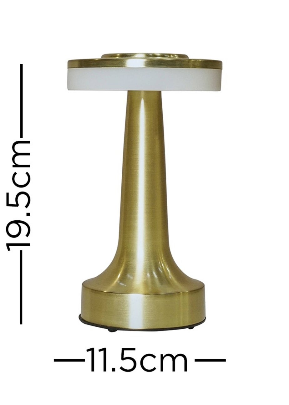 ValueLights Talance Antique Brass LED Rechargeable Dimmable Touch Table Lamp