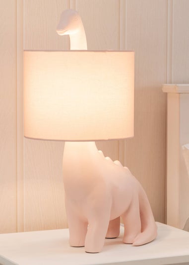 ValueLights Dinosaur Painted Pink Table Lamp with Golfball