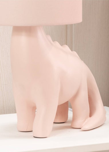 ValueLights Dinosaur Painted Pink Table Lamp with Golfball
