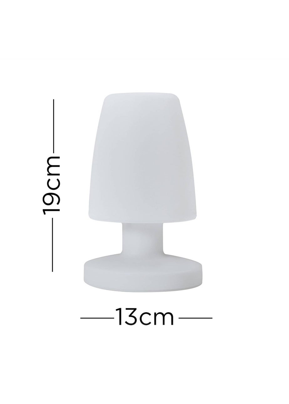 ValueLights Doji IP44 Colour Changing Rechargeable Mushroom Table Lamp Light