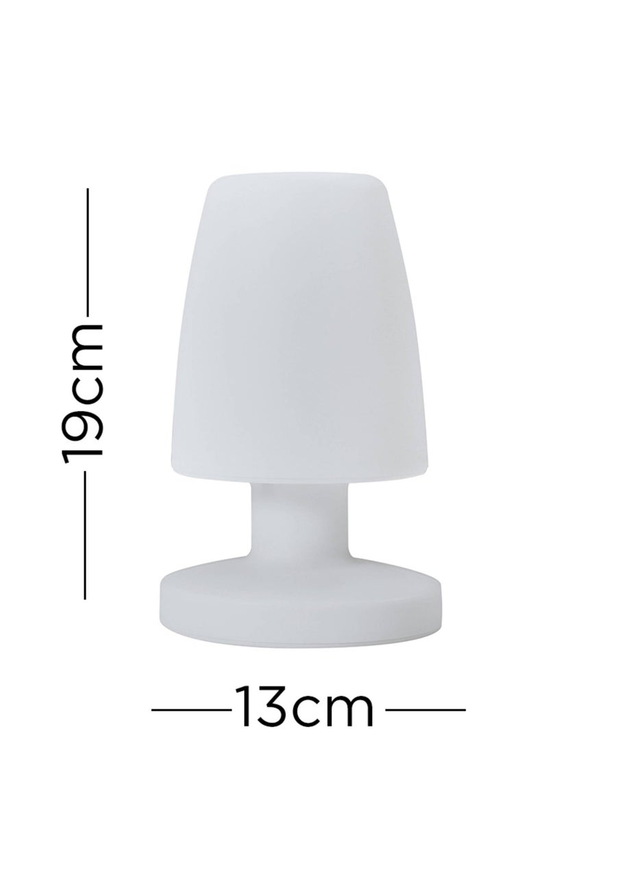 ValueLights Doji IP44 Colour Changing Rechargeable Mushroom Table Lamp Light