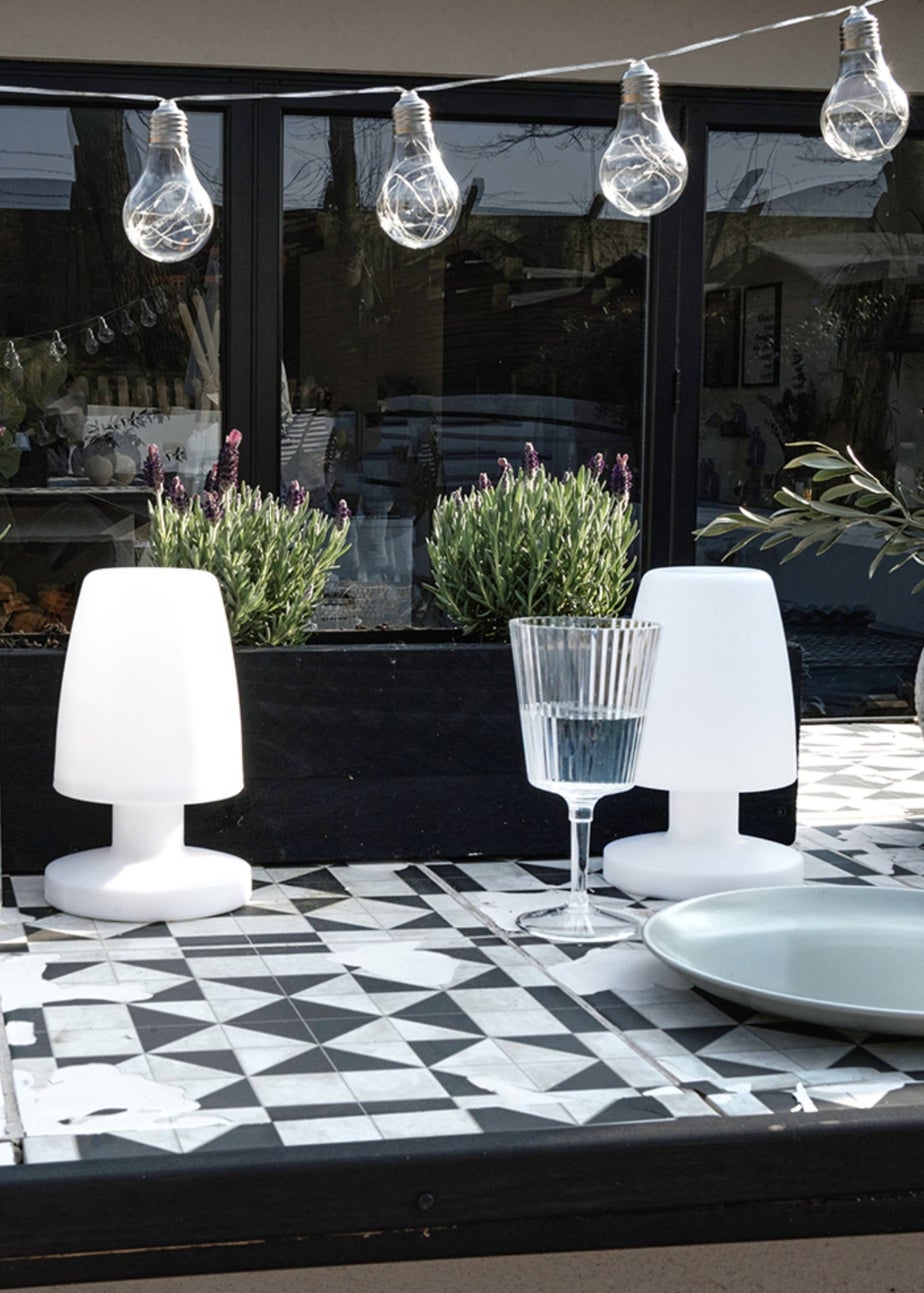 ValueLights Doji IP44 Colour Changing Rechargeable Mushroom Table Lamp Light