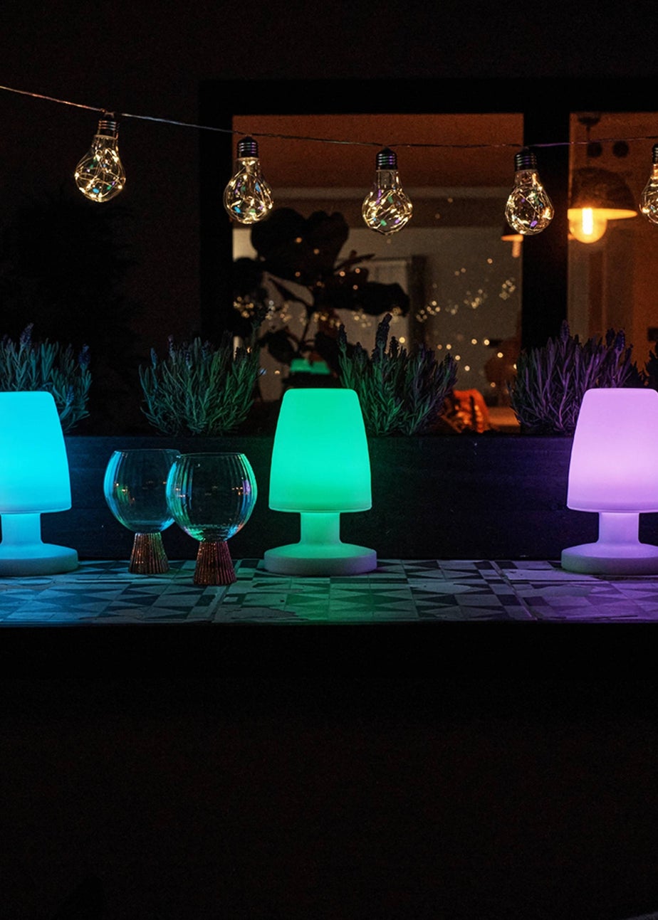 ValueLights Doji IP44 Colour Changing Rechargeable Mushroom Table Lamp Light