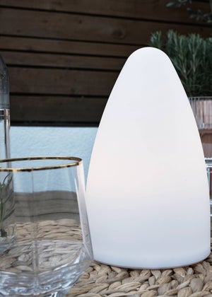 ValueLights Tenzin IP44 Colour Changing Rechargeable Cone Table Lamp Light