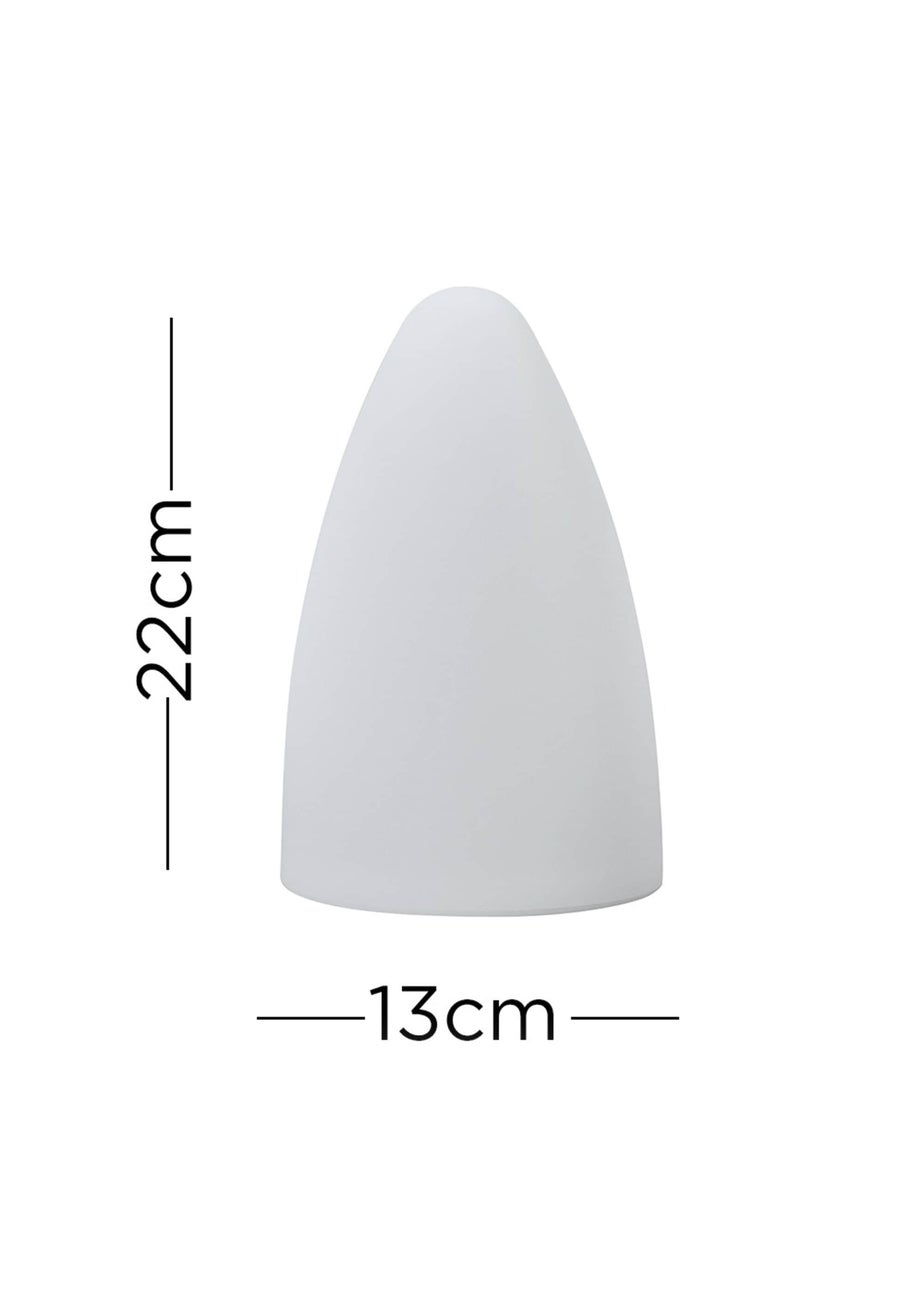 ValueLights Tenzin IP44 Colour Changing Rechargeable Cone Table Lamp Light
