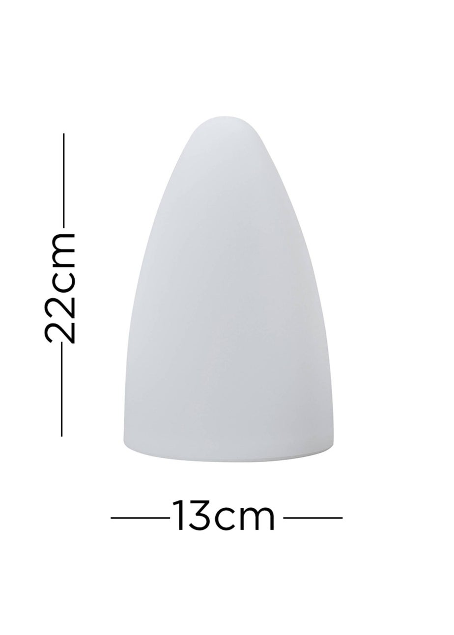 ValueLights Tenzin IP44 Colour Changing Rechargeable Cone Table Lamp Light